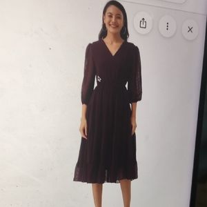 Elegant Wine Midi Dress